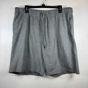 Eddie Bauer Gray Sleepwear Lounge Shorts Mens XXL Drawstring Zip Pocket Cotton